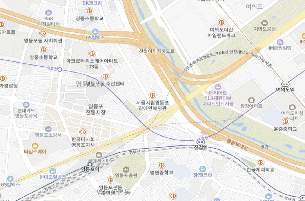 여의도 더자하 오피스텔 위치도